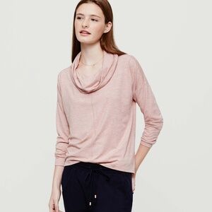 Lou & grey jersey knit pink cowl top M